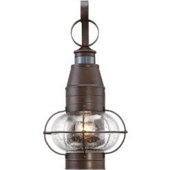 John Timberland Galt Rustic Outdoor Wall Light Fixture Oil Rubbed Bronze Motion Sensor Dusk To Dawn 19 3/4" Clear Seedy Glass For Post Exterior Barn -John Timberland Shop GUEST 205cff79 1ad0 4cdb 94e2 bdad3998176b