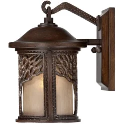 John Timberland Rustic Outdoor Wall Light Fixture Bronze 9 1/2" Tree Etched Glass Sconce For Exterior House Deck Patio Porch Lighting -John Timberland Shop GUEST 207ab833 408a 485a 83ae 76f677c724b1
