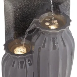 Three Bowls 26 1/2" High Large Modern Outdoor Decor Dark Gray Ceramic Floor Fountain With Light LED 3-Tier Outside Garden Patio Yard 16 Three Bowls 26 1/2" High Large Modern Outdoor Decor Dark Gray Ceramic Floor Fountain With Light LED 3-Tier Outside Garden Patio Yard -John Timberland Shop GUEST 208162c2 d3d4 46da ae8c 8fd2681c471b