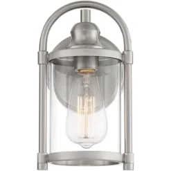 John Timberland Avani Rustic Farmhouse Outdoor Wall Light Fixture Brushed Nickel 10 1/4" Clear Glass For Exterior Barn Deck House Porch Yard Patio -John Timberland Shop GUEST 20a46251 bf6e 4b99 8319 715f9d1ff25a