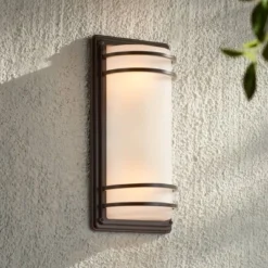John Timberland Habitat Modern Outdoor Wall Light Fixture Rubbed Bronze 16" Opal Etched Glass For Post Exterior Barn Deck House Porch Yard Patio Home 9 John Timberland Habitat Modern Outdoor Wall Light Fixture Rubbed Bronze 16" Opal Etched Glass For Post Exterior Barn Deck House Porch Yard Patio Home -John Timberland Shop GUEST 20e6c027 482a 4fc8 b585 d8d57cdee5a8