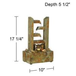 John Timberland Zigzag Zen Modern Cascading Indoor Tabletop Water Fountain With Light 17 1/4" For Table Office Desk Home Bedroom House Living Room -John Timberland Shop GUEST 21ef27ef cf09 4beb 93e6 127200073494