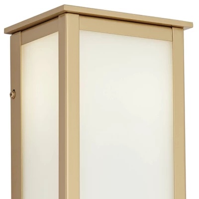 John Timberland Modern Outdoor Wall Light Fixture Warm Gold 12 3/4" Milky White Glass Shade For Exterior Barn Deck House Porch Yard Patio Outside Home 2 John Timberland Modern Outdoor Wall Light Fixture Warm Gold 12 3/4" Milky White Glass Shade For Exterior Barn Deck House Porch Yard Patio Outside Home - Image 2