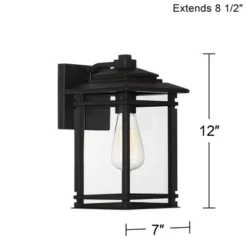 John Timberland North House Mission Outdoor Wall Light Fixture Matte Black Metal 12" Clear Glass Panels For Post Exterior Barn Deck House Porch Yard -John Timberland Shop GUEST 2316de45 fd57 4d78 b290 91e914dcae25