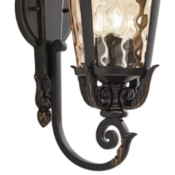 John Timberland Casa Marseille Vintage Rustic Outdoor Wall Light Fixture Veranda Bronze Ornate Scroll 31" Champagne Hammered Glass For Post Exterior -John Timberland Shop GUEST 24845e20 7aec 4ba5 b393 2a58cadb4e5d