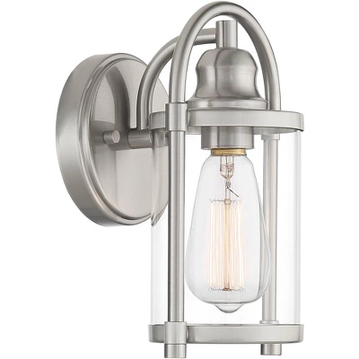 John Timberland Rustic Farmhouse Outdoor Wall Light Fixtures Set Of 2 Brushed Nickel 10 1/4" Clear Glass For Exterior Barn Deck House Porch Yard Patio 5 John Timberland Rustic Farmhouse Outdoor Wall Light Fixtures Set Of 2 Brushed Nickel 10 1/4" Clear Glass For Exterior Barn Deck House Porch Yard Patio - Image 5