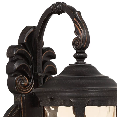 John Timberland Bellagio Vintage Rustic Outdoor Wall Light Fixture Veranda Bronze 26" Amber Hammered Glass For Post Exterior Barn Deck House Porch 2 John Timberland Bellagio Vintage Rustic Outdoor Wall Light Fixture Veranda Bronze 26" Amber Hammered Glass For Post Exterior Barn Deck House Porch - Image 2