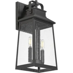 John Timberland Jubliee 17 1/4" High Modern Outdoor Wall Light Fixture Mount Porch House Exterior 2-Light Weatherproof Black Metal Clear Glass Shade -John Timberland Shop GUEST 262498ef e6b3 4708 a513 af87e2097e27
