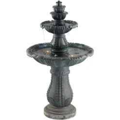 John Timberland Hampton Rustic 4 Tier Cascading Outdoor Floor Water Fountain With LED Light 56 3/4" For Yard Garden Patio Deck Porch Exterior Balcony -John Timberland Shop GUEST 2633b0de 3015 4bbb 8239 65fdd7f8cd41