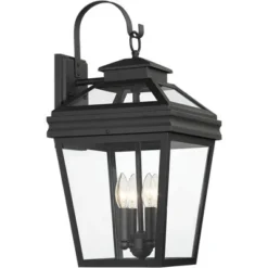 John Timberland Stratton Street Mission Outdoor Wall Light Fixture Textured Black Lantern 22" Clear Glass For Post Exterior Barn Deck House Porch Yard -John Timberland Shop GUEST 263785bd 62d6 4418 b733 382c5309978b