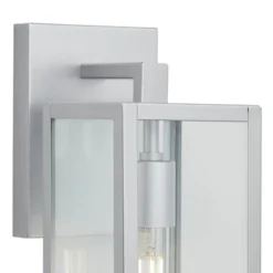 John Timberland Titan Modern Outdoor Wall Light Fixture Silver Metal Rectangular Frame 14" Clear Glass For Post Exterior Barn Deck House -John Timberland Shop GUEST 263df9e1 8818 467b 972b a1c7e9fd27c4