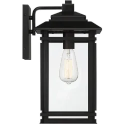 John Timberland North House Mission Outdoor Wall Light Fixture Matte Black Metal 16" Clear Glass For Post Exterior Barn Deck House Porch Yard Patio -John Timberland Shop GUEST 2655c51c 6e53 401f 8436 72661e5d87e9