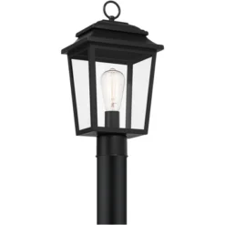 John Timberland Bellis Verde 16" High Traditional Outdoor Post Mount Light Fixture Pole Porch Waterproof Textured Black Metal Clear Glass Shade -John Timberland Shop GUEST 27082e90 e5e3 4bb7 8135 7d6b8794bff0
