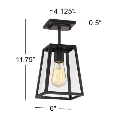 John Timberland Arrington Modern Semi Flush Mount Outdoor Ceiling Light Mystic Black 11 3/4" Clear Glass For Post Exterior Barn Deck House Porch Yard 5 John Timberland Arrington Modern Semi Flush Mount Outdoor Ceiling Light Mystic Black 11 3/4" Clear Glass For Post Exterior Barn Deck House Porch Yard - Image 5