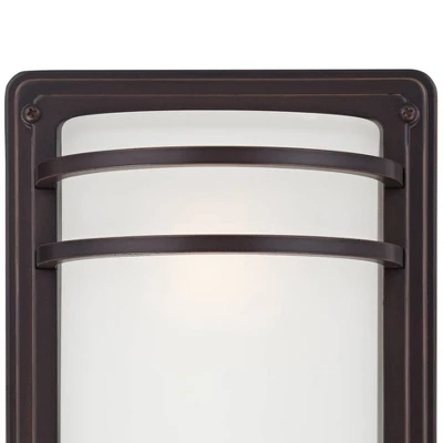 John Timberland Habitat Modern Outdoor Wall Light Fixture Rubbed Bronze 16" Opal Etched Glass For Post Exterior Barn Deck House Porch Yard Patio Home 2 John Timberland Habitat Modern Outdoor Wall Light Fixture Rubbed Bronze 16" Opal Etched Glass For Post Exterior Barn Deck House Porch Yard Patio Home - Image 2