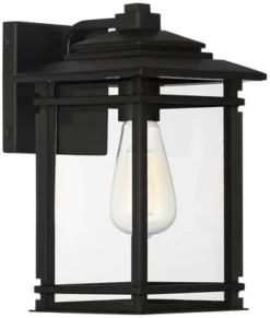 John Timberland North House Mission Outdoor Wall Light Fixtures Set Of 2 Matte Black 12" Clear Glass For Post Exterior Barn Deck House Porch -John Timberland Shop GUEST 29d0cf16 a906 42ea 8229 522f2e4e2f84