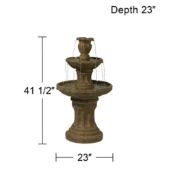 John Timberland Tuscan Garden Rustic 3 Tier Basin Outdoor Floor Water Fountain 41 1/2" For Yard Backyard Garden Patio Home Deck Porch House Exterior -John Timberland Shop GUEST 2ac5de28 cfad 4832 9a19 decd4add4304