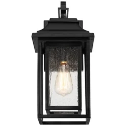 John Timberland Cecile 18 1/4" High Mission Framed Box Outdoor Wall Light Fixture Mount Porch House Waterproof Shiny Black Aluminum Seeded Glass Shade 13 John Timberland Cecile 18 1/4" High Mission Framed Box Outdoor Wall Light Fixture Mount Porch House Waterproof Shiny Black Aluminum Seeded Glass Shade -John Timberland Shop GUEST 2ae68a2e 4fe8 40f4 8106 eacdaaf6d9d1