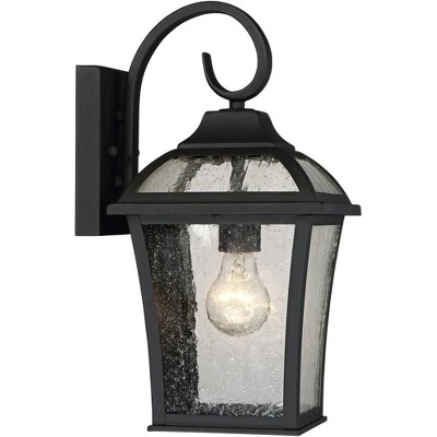 John Timberland Mosconi Rustic Outdoor Wall Lights Fixture Set Of 2 Textured Black 15" Clear Seedy Glass For Post Exterior Barn Deck House Porch Yard 6 John Timberland Mosconi Rustic Outdoor Wall Lights Fixture Set Of 2 Textured Black 15" Clear Seedy Glass For Post Exterior Barn Deck House Porch Yard - Image 6
