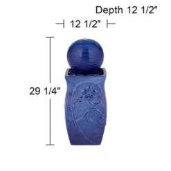 Periwinkle 29 1/4" High Large Zen Outdoor Decor Blue Ceramic Floor Fountain With Light LED Standing Outside Garden Patio Yard -John Timberland Shop GUEST 2b1e676b e419 421d 97d3 a1e52ed798db