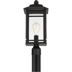 John Timberland Mission Outdoor Post Light Fixture Matte Black Metal 19 1/2" Clear Glass For Exterior House Porch Patio Deck Home -John Timberland Shop GUEST 2b3bcd3d dbaa 4bc2 9660 ed0621e13c71