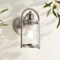 John Timberland Rustic Farmhouse Outdoor Wall Light Fixtures Set Of 2 Brushed Nickel 10 1/4" Clear Glass For Exterior Barn Deck House Porch Yard Patio 14 John Timberland Rustic Farmhouse Outdoor Wall Light Fixtures Set Of 2 Brushed Nickel 10 1/4" Clear Glass For Exterior Barn Deck House Porch Yard Patio -John Timberland Shop GUEST 2b568371 ee6d 4301 abab 35696da8cd5b