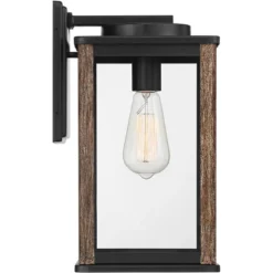 John Timberland Wordsworth Field Rustic Farmhouse Outdoor Wall Light Fixture Dark Bronze Wood Grain 14 1/4" Clear Glass Panels For Post Exterior Deck -John Timberland Shop GUEST 2d0da7a3 4dc9 4fc0 83f8 de8afc7560cc