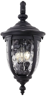 John Timberland Bellagio Vintage Rustic Outdoor Wall Light Fixture Textured Black Downbridge 20 1/2" Clear Hammered Glass For Post Exterior Barn Deck 3 John Timberland Bellagio Vintage Rustic Outdoor Wall Light Fixture Textured Black Downbridge 20 1/2" Clear Hammered Glass For Post Exterior Barn Deck - Image 3