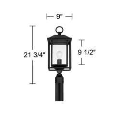 John Timberland Califa Modern Outdoor Post Light Black Metal Cage 21 3/4" Clear Seedy Glass For Exterior Barn Deck House Porch Yard Patio Home Outside -John Timberland Shop GUEST 2de284a2 90ad 4176 bcaa d0fb10a5407f