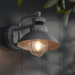 John Timberland Oberlin Rustic Industrial Farmhouse Outdoor Barn Light Fixture Galvanized Dusk To Dawn Motion Sensor 9" Clear Seedy Glass For Exterior -John Timberland Shop GUEST 2f4b87d6 9e05 4f52 87b1 0547b50c7fa4