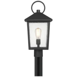 John Timberland Westmont 20 3/4" High Modern Outdoor Post Light Fixture Pole Porch House Exterior Weatherproof Sand Black Aluminum Seeded Glass Shade -John Timberland Shop GUEST 30a3d79c 560f 4d22 985b c5dbfb6292bc