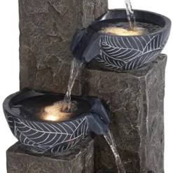 John Timberland Bali Rustic 4-Tier Cascading Bowls Outdoor Floor Water Fountain With LED Light 32 3/4" For Yard Garden Patio Home Deck -John Timberland Shop GUEST 3156a691 244d 47ce 99f3 29e809e6ce70