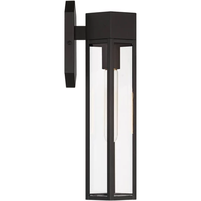 John Timberland Gambit 17" High Modern Outdoor Wall Light Fixture Mount Porch House Exterior Outside Weatherproof Matte Black Clear Glass Shade 5 John Timberland Gambit 17" High Modern Outdoor Wall Light Fixture Mount Porch House Exterior Outside Weatherproof Matte Black Clear Glass Shade - Image 5