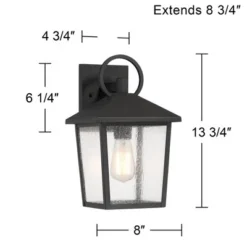 John Timberland Westmont 13 3/4" High Modern Outdoor Wall Light Fixture Mount Porch House Exterior Weatherproof Sand Black Aluminum Seeded Glass Shade -John Timberland Shop GUEST 32e049e9 7c26 4dba 9b84 a9860a1cb7c7