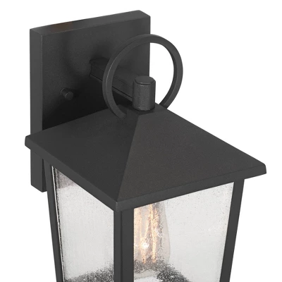 John Timberland Westmont 10 1/2" High Modern Outdoor Wall Light Fixture Mount Porch House Exterior Set Of 2 Sand Black Aluminum Seeded Glass Shade 2 John Timberland Westmont 10 1/2" High Modern Outdoor Wall Light Fixture Mount Porch House Exterior Set Of 2 Sand Black Aluminum Seeded Glass Shade - Image 2