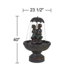 John Timberland Boy And Girl Under Umbrella Modern Outdoor Water Fountain 40" For Yard Garden Patio Home Deck Porch House Exterior Balcony Roof Decor -John Timberland Shop GUEST 3455e553 87c3 4a55 8ed6 f20369bdcac7