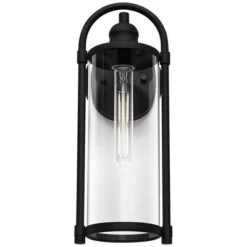 John Timberland Avani 15 1/2" High Modern Outdoor Wall Light Fixture Mount Porch House Exterior Edison Bulb Weatherproof Black Metal Clear Glass Shade -John Timberland Shop GUEST 345ace04 5cbd 4413 bbd4 c1adedc5ca17