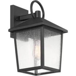John Timberland Westmont 13 3/4" High Modern Outdoor Wall Light Fixture Mount Porch House Set Of 2 Weatherproof Sand Black Aluminum Seeded Glass Shade -John Timberland Shop GUEST 35b38e9c 2613 4391 9f67 b6013106387f 1
