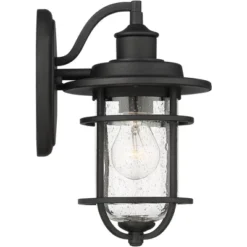 John Timberland Markham Modern Nautical Outdoor Wall Light Fixtures Set Of 2 Textured Black 10 1/2" Clear Seedy Glass For Post Exterior Barn Deck Home -John Timberland Shop GUEST 35f2c82a edbc 4860 8a4a f1285fbf98c9