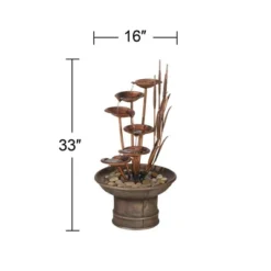John Timberland Water Lilies And Cat Tails Rustic Cascading Outdoor Floor Water Fountain 33" For Yard Garden Patio Home Deck Porch House Exterior Roof -John Timberland Shop GUEST 370ac0a9 eedc 4a9c b66e 68dde07c372f