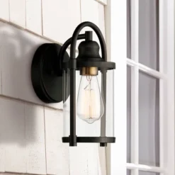 John Timberland Avani Modern Outdoor Wall Light Fixtures Set Of 2 Black Metal 10 1/4" Clear Glass For Post Exterior Barn Deck House Porch Yard Patio -John Timberland Shop GUEST 3720c705 207f 437d a227 f498d7691423