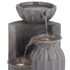 Three Bowls 26 1/2" High Large Modern Outdoor Decor Dark Gray Ceramic Floor Fountain With Light LED 3-Tier Outside Garden Patio Yard 10 Three Bowls 26 1/2" High Large Modern Outdoor Decor Dark Gray Ceramic Floor Fountain With Light LED 3-Tier Outside Garden Patio Yard -John Timberland Shop GUEST 389210ef 059f 4bba bdce 97c34fb48153