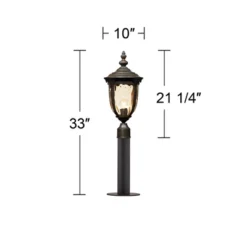 John Timberland Outdoor Post Light Fixture LED Veranda Bronze 33" Clear Hammered Glass For Exterior House Porch Patio Garden Yard -John Timberland Shop GUEST 38c7aa0f d5a7 4c96 9e4a 238cb5d2b93f