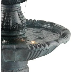 John Timberland Hampton Rustic 4 Tier Cascading Outdoor Floor Water Fountain With LED Light 56 3/4" For Yard Garden Patio Deck Porch Exterior Balcony -John Timberland Shop GUEST 38d91884 6a01 4bd2 9b09 9756b30280df