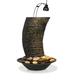 John Timberland Water Ripple Japanese Zen Waterfall Ripple Indoor Tabletop Fountain With Light 17 1/4" For Table Office Desk Home Bedroom Living Room -John Timberland Shop GUEST 39e512ed 21f2 476e 9fff 282843f89458