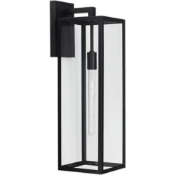 John Timberland Modern Industrial Outdoor Wall Light Fixture Mystic Black 27" Clear Glass Panels For Exterior Barn Deck House Porch Yard Patio Garage -John Timberland Shop GUEST 39f176b7 ebcb 4876 bbb0 e02c5e24a719