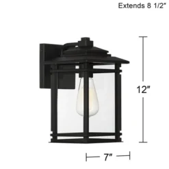 John Timberland North House Mission Outdoor Wall Light Fixtures Set Of 2 Matte Black 12" Clear Glass For Post Exterior Barn Deck House Porch -John Timberland Shop GUEST 3a477688 1843 4b15 a6c3 172dcb525270