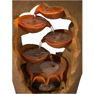 John Timberland Cascade Rustic Asian Planter Urn Outdoor Floor Water Fountain With LED Light 33" For Yard Garden Patio Home Deck Porch Exterior House 2 John Timberland Cascade Rustic Asian Planter Urn Outdoor Floor Water Fountain With LED Light 33" For Yard Garden Patio Home Deck Porch Exterior House - Image 2