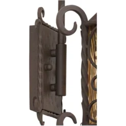 John Timberland Casa Seville Vintage Rustic Outdoor Wall Light Fixture Dark Walnut Scroll 13 1/4" Champagne Hammered Glass For Post Exterior Barn Deck -John Timberland Shop GUEST 3cbf150c 13da 4d3d 8ec7 c6bf4d6163b1