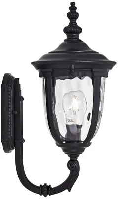 John Timberland Bellagio Vintage Rustic Outdoor Wall Light Fixture Texturized Black Upbridge 16 1/2" Clear Hammered Glass For Post Exterior Barn Deck 5 John Timberland Bellagio Vintage Rustic Outdoor Wall Light Fixture Texturized Black Upbridge 16 1/2" Clear Hammered Glass For Post Exterior Barn Deck - Image 5
